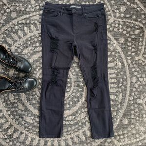 Express Black Distressed Legging Mid Rise Skinny jeans
